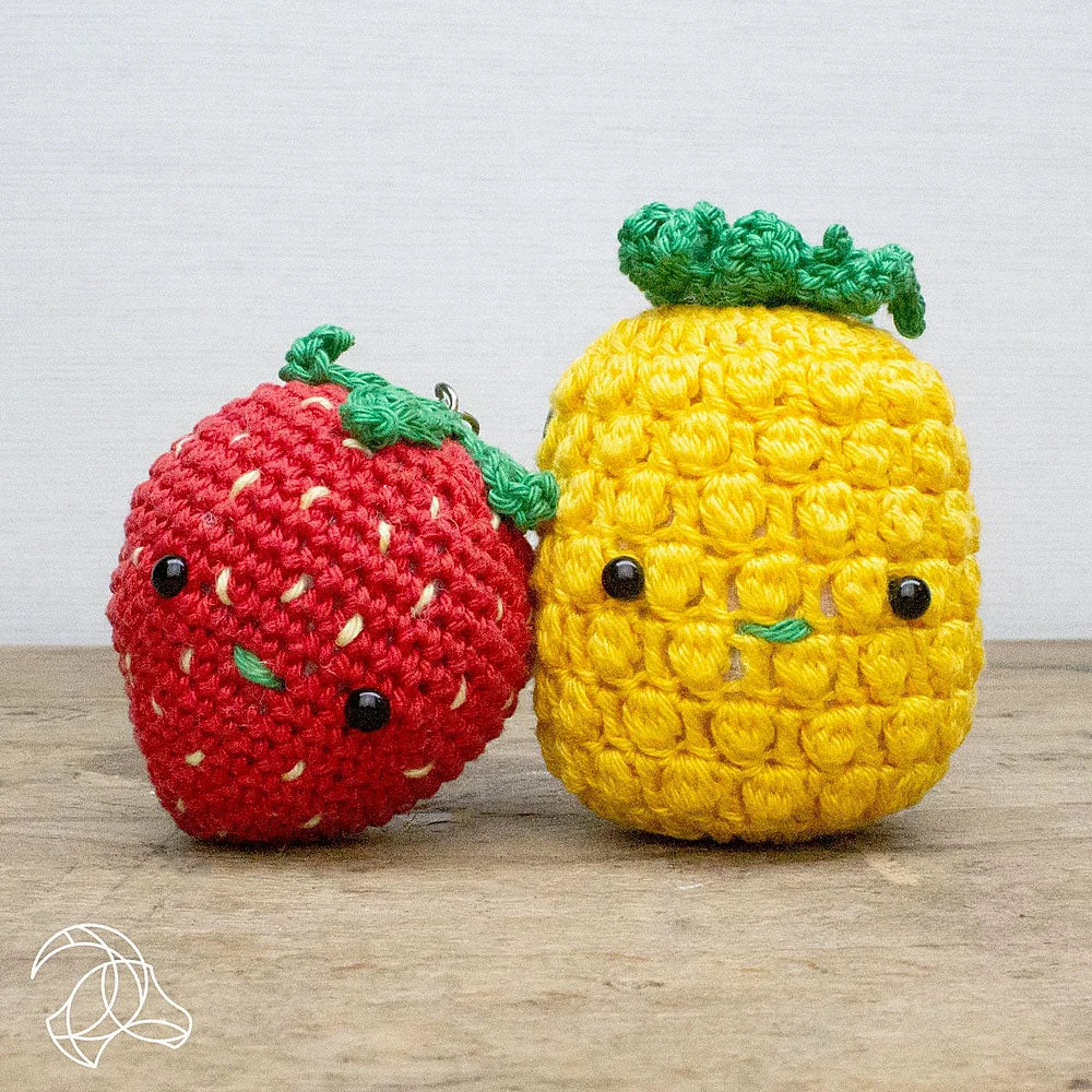 detail van de gehaakte kruin van de ananas