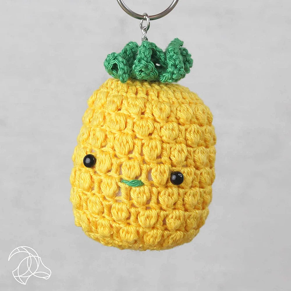 schattige ananas sleutelhanger met veiligheidsogen