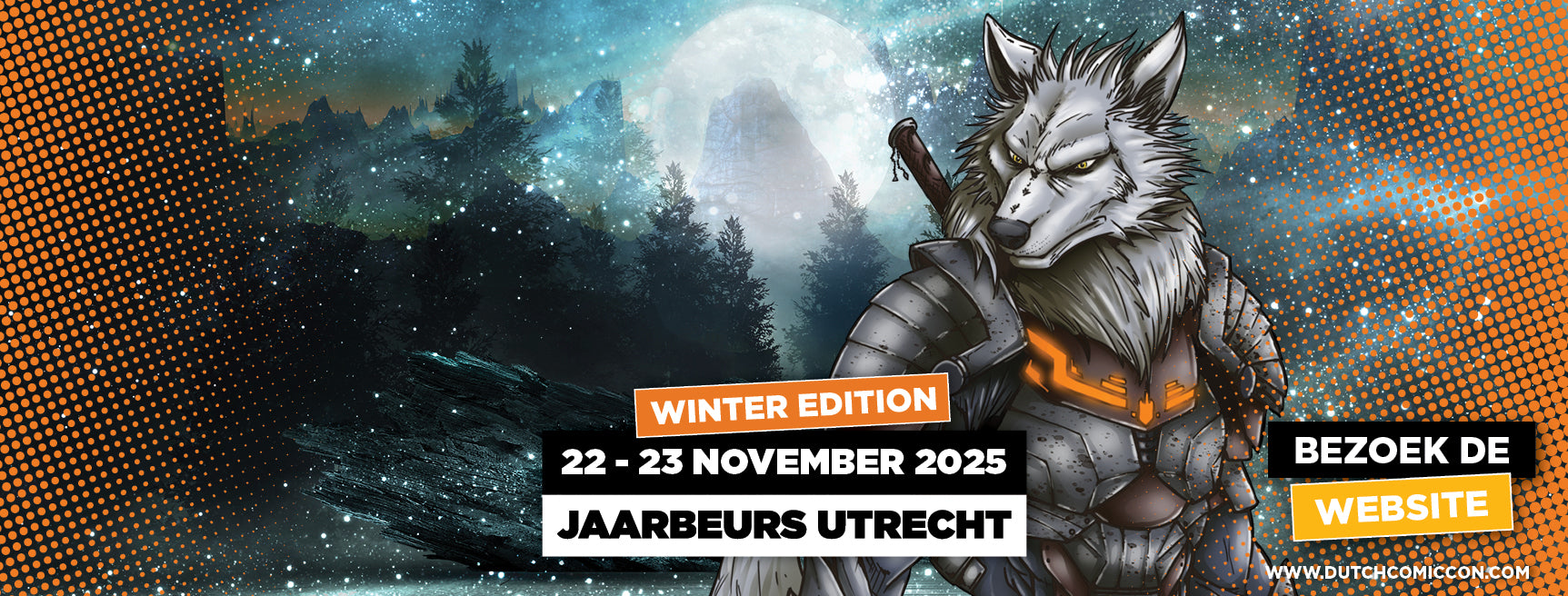 banner van Dutch Comic Con in Utrecht
