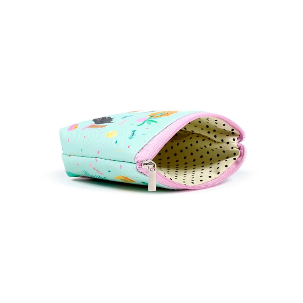 Compacte katten portemonnee op roze achtergrond ππ±