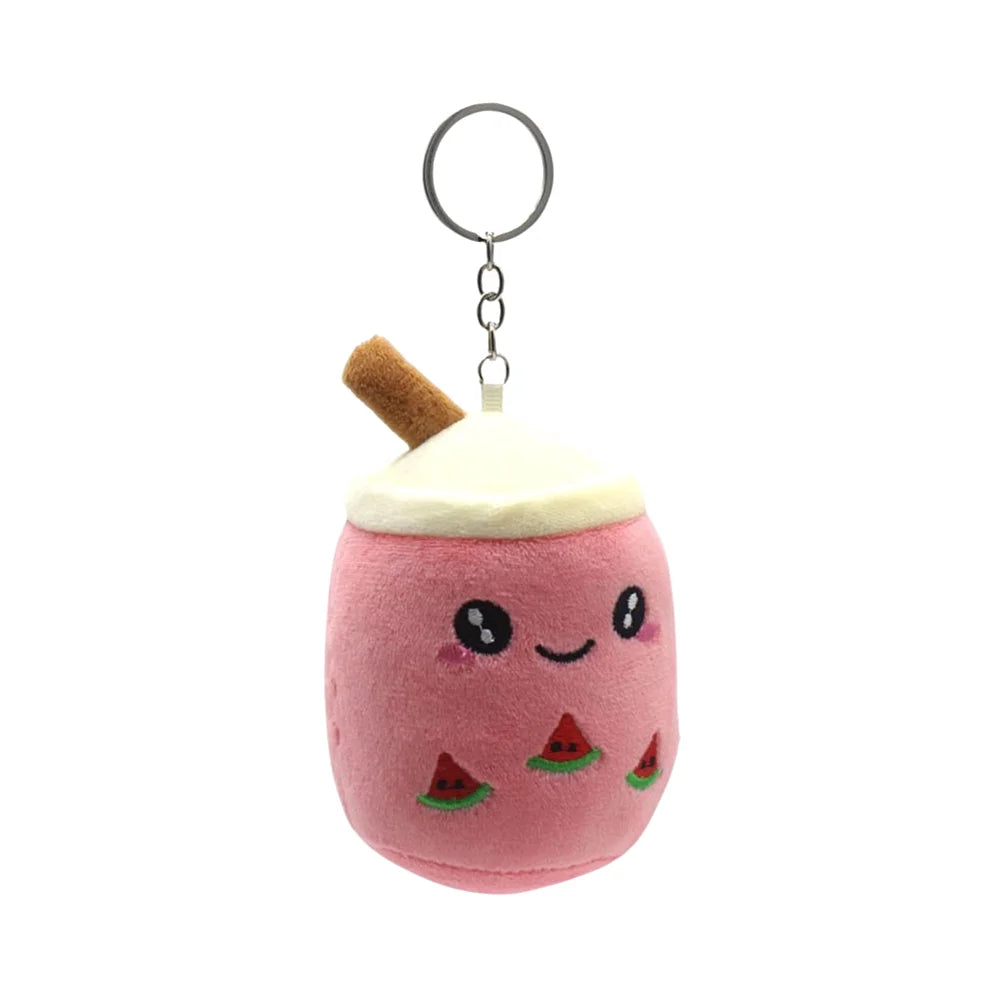 kawaii pluche boba tea sleutelhanger close-up