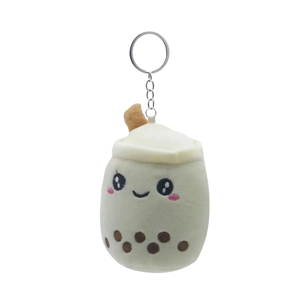 schattige boba tea sleutelhanger met gezichtje