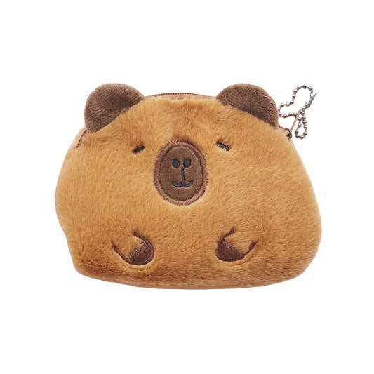 kawaii capibara stoffen portemonnee close-up
