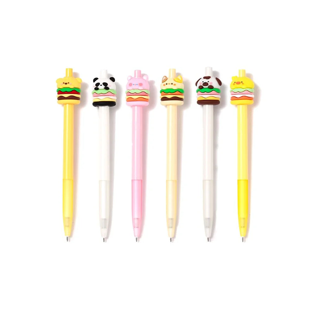 kawaii stationery pen met kat als hamburgerdier