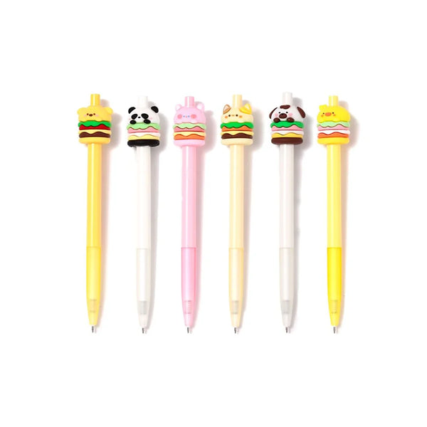 kawaii stationery pen met kat als hamburgerdier