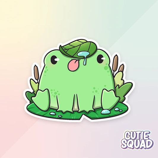cult frogs sticker van cutiesquad met blaadje