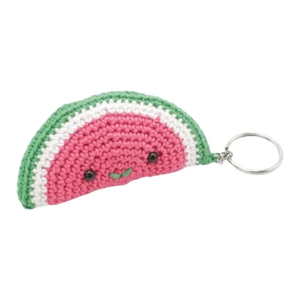 kawaii watermeloen sleutelhanger haakpakket close-up