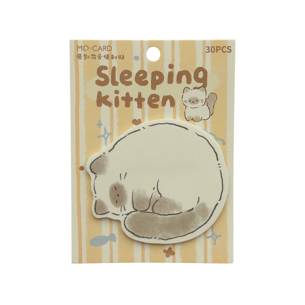 sleeping kitten memoblok – dromerig design voor kleine reminders