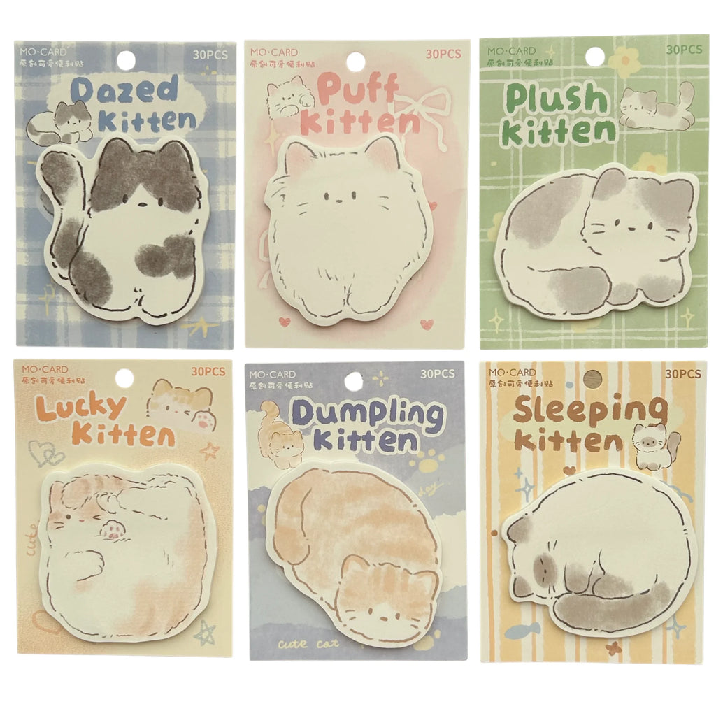 kawaii memoblokje dazed kitten – schattig katje voor je notities
