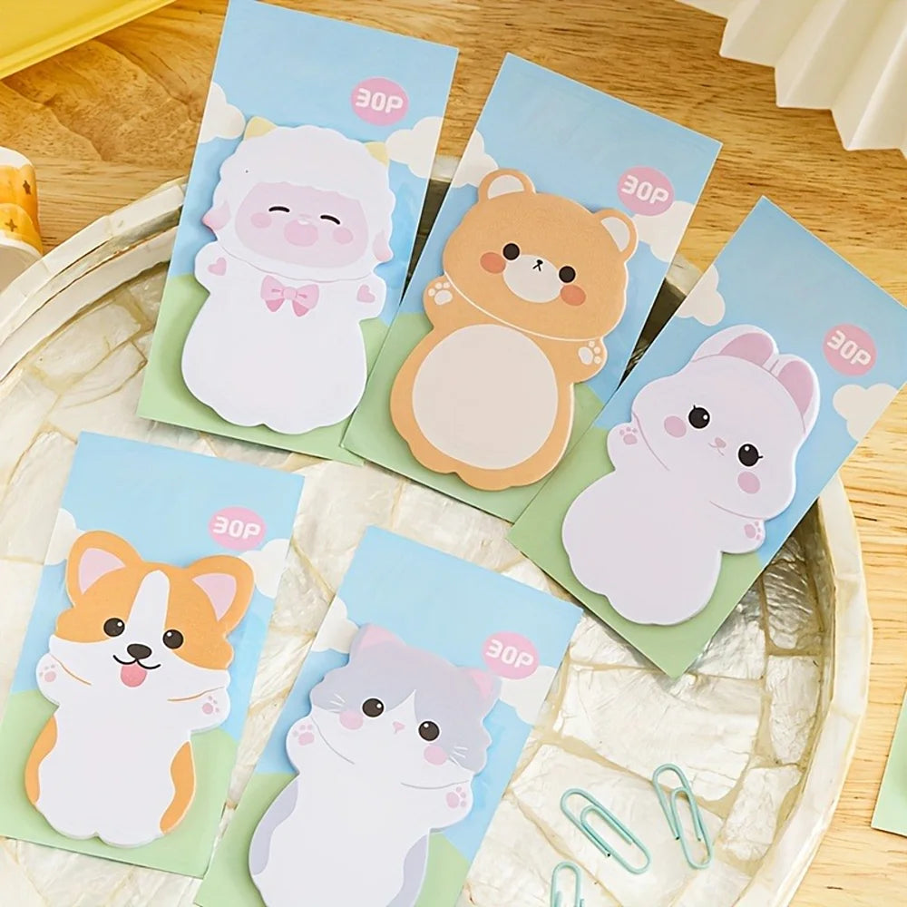 uitgestrekt schaapje memo-blokje kawaii stijl