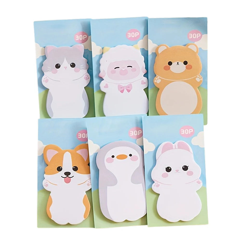 detail van kawaii uitgestrekt dier op memoblokje