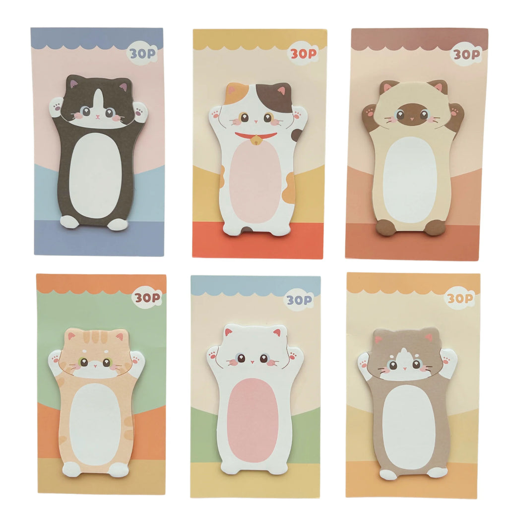 lange katten memoblokje β kawaii notities met een uitgestrekte kat