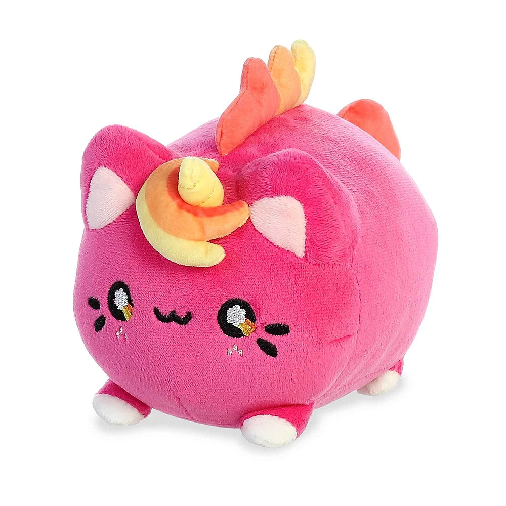 zachte unicorn knuffel met hoorn en blosjes