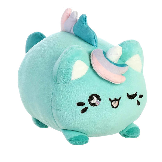 blauwe Meowchi unicorn knuffel close-up