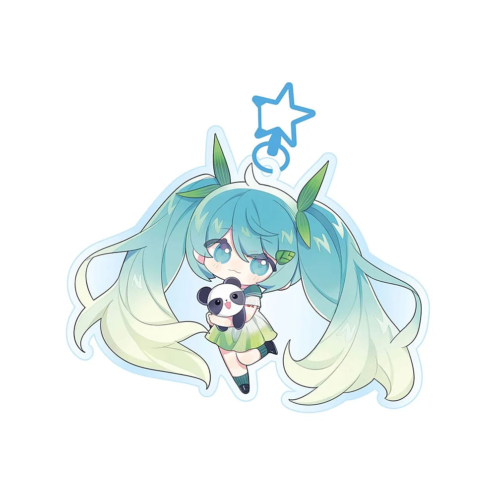 Hatsune Miku kawaii spring sleutelhanger in chibi stijl – acryl fan item