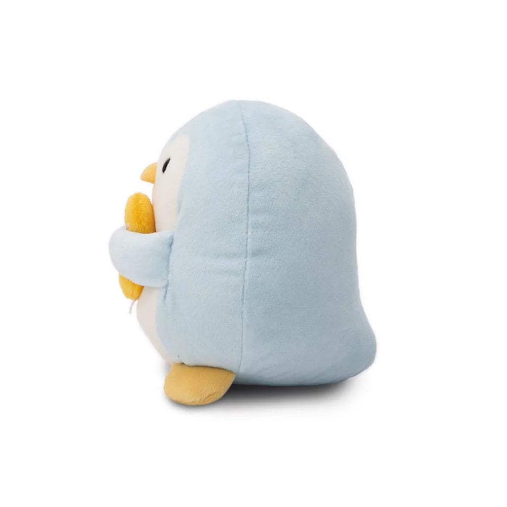 vrolijke knuffel pinguïn met schattige eend