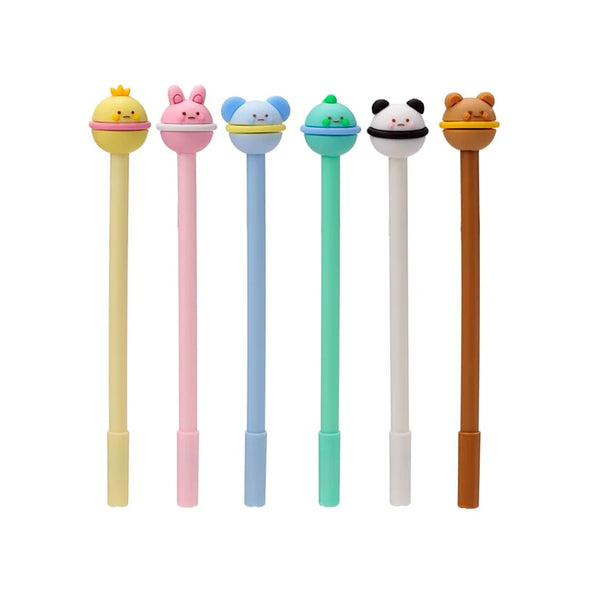 planeetvormige kawaii pen in zes kleuren