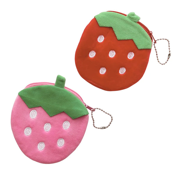 Stoffen aardbeiportemonnee in kawaii stijl