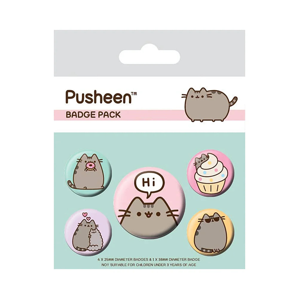 Pusheen badge set – schattige kawaii pins voor jouw accessoires