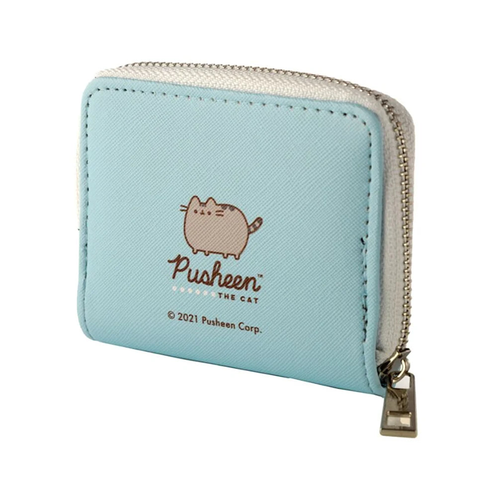 meisje stopt Pusheen portemonnee in rugtas π