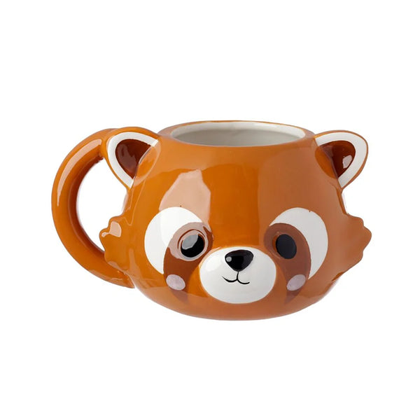 kawaii mok in de vorm van rode panda hoofd