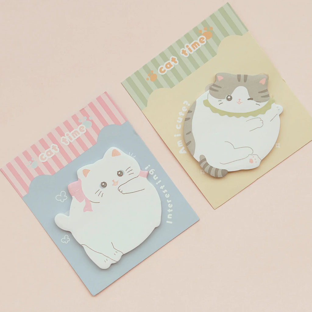 witte ronde kat memo – lief design voor je kawaii stationery