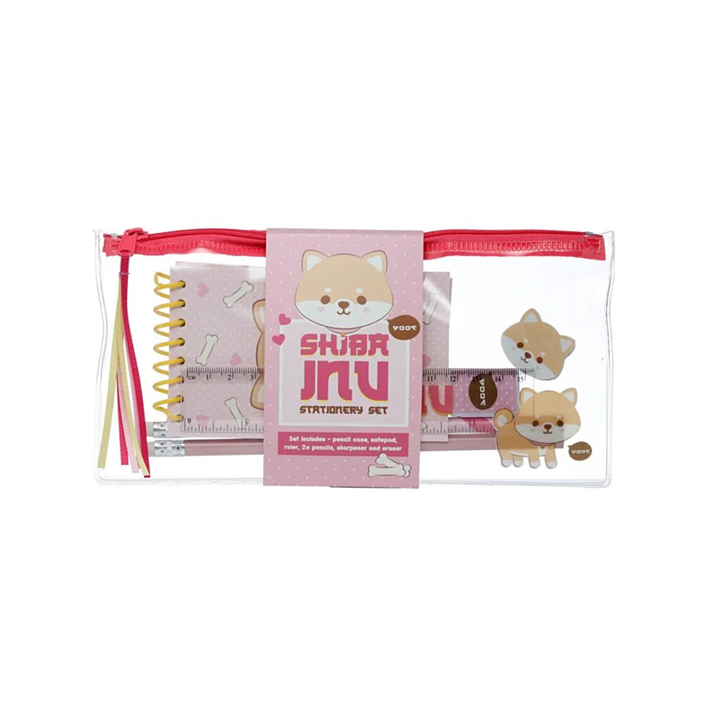kawaii shiba inu stationery set etui πΆβοΈ