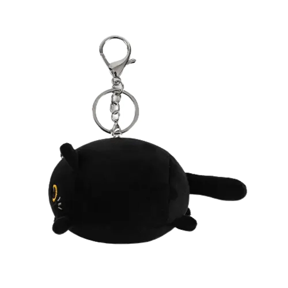 schattige mini zwarte kat knuffel sleutelhanger voor kawaii fans