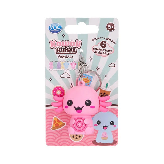 kawaii axolotl sleutelhanger met snack