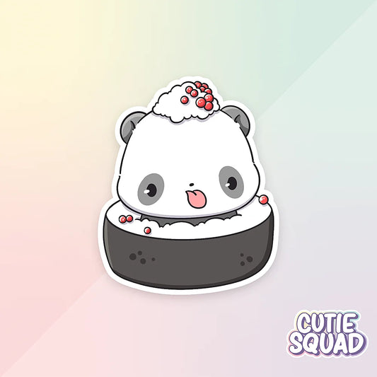 sushi pandas sticker van cutiesquad met sushirol