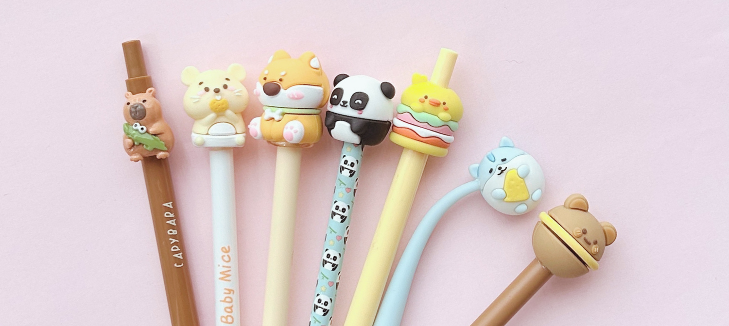 Set schattige schrijfwaren voor creatief gebruik