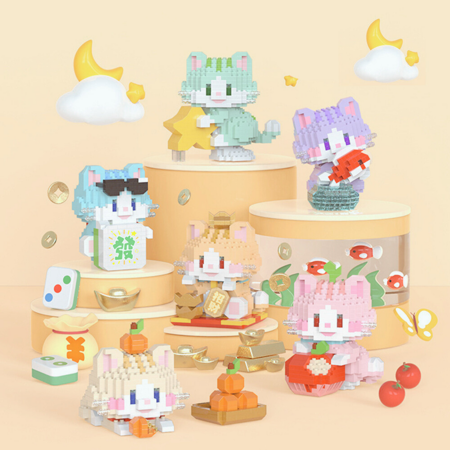 Lucky Cats Mini Bricks – Bouw je eigen schattige geluksvriendje! 🐾🎉