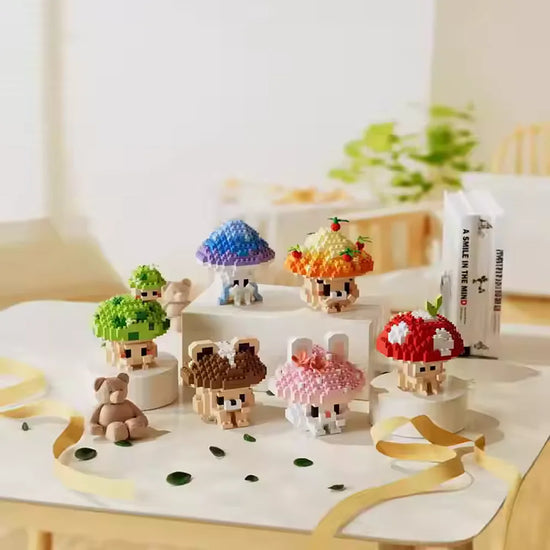 Paddenstoelvriendjes Mini Bricks – Bouw schattige diertjes onder een paddenstoeltje 🍄✨