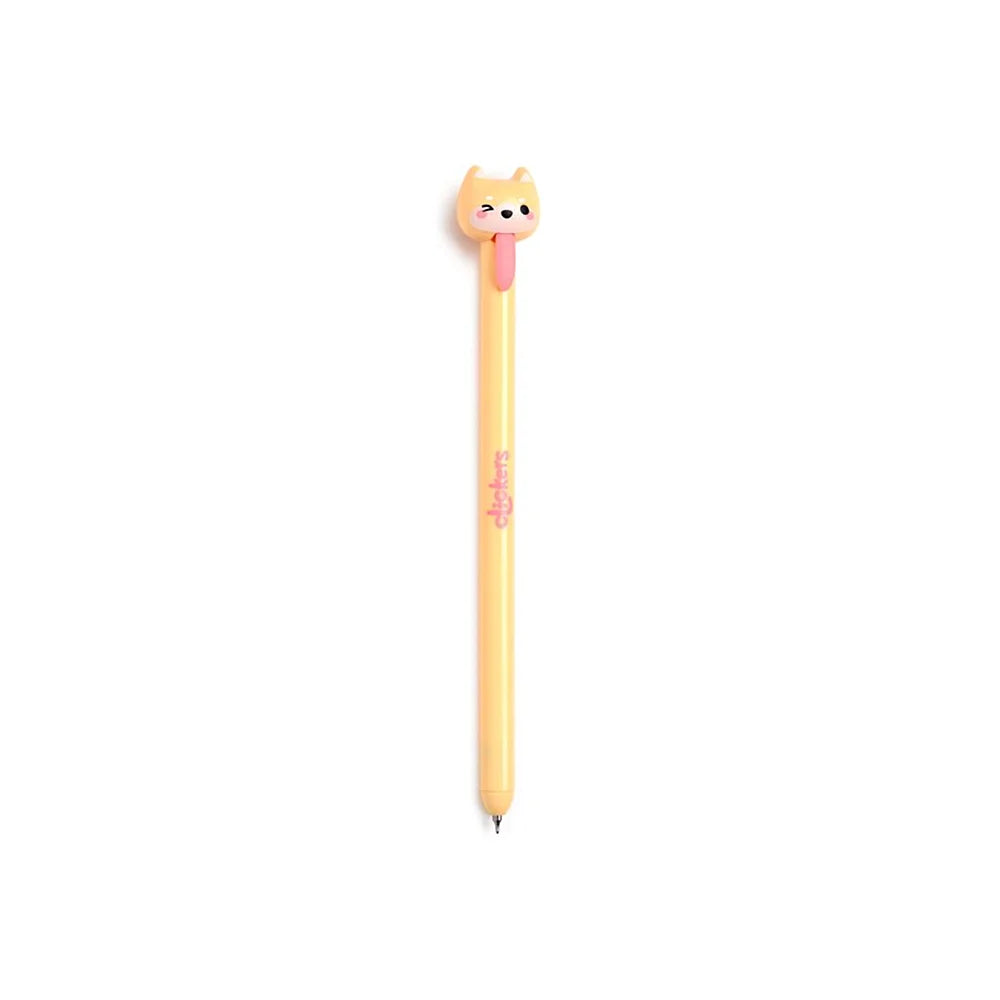 Beige Shiba Inu klikker pen – vrolijke kawaii pen voor elke dierenliefhebber