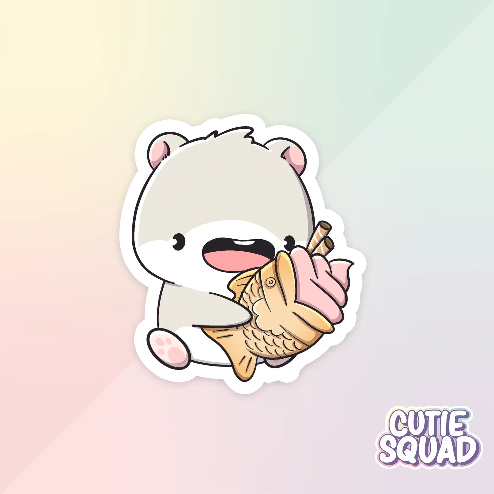 foodie hamsters sticker van cutiesquad met taiyaki
