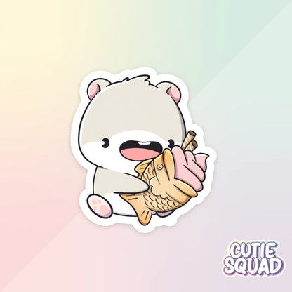 foodie hamsters sticker van cutiesquad met taiyaki