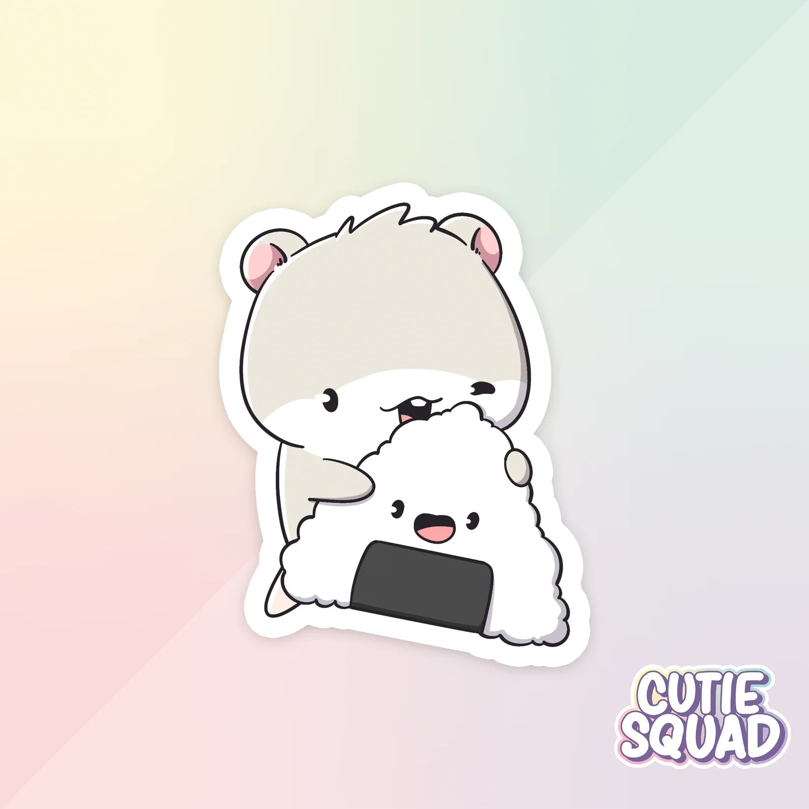 foodie hamsters sticker van cutiesquad met rijsthapje