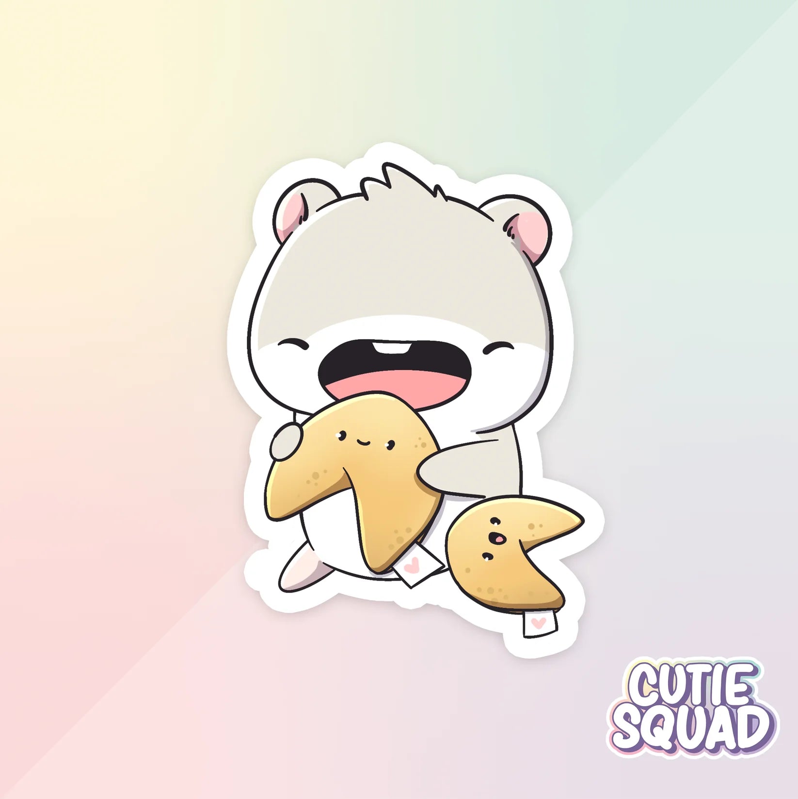 foodie hamsters sticker van cutiesquad met gelukskoekje