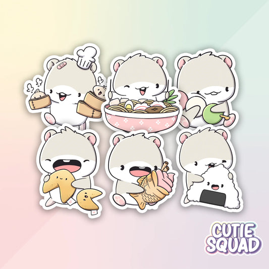 foodie hamsters complete stickerset van cutiesquad 