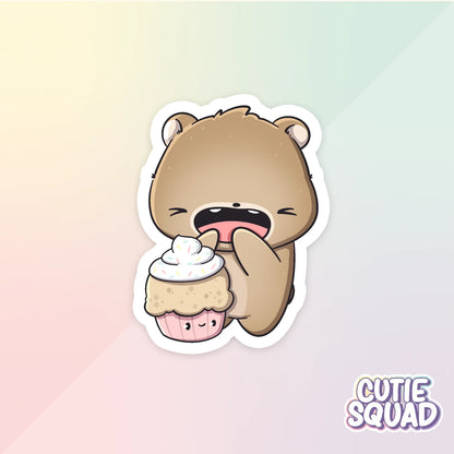 bear cafe sticker van cutiesquad met cupcake