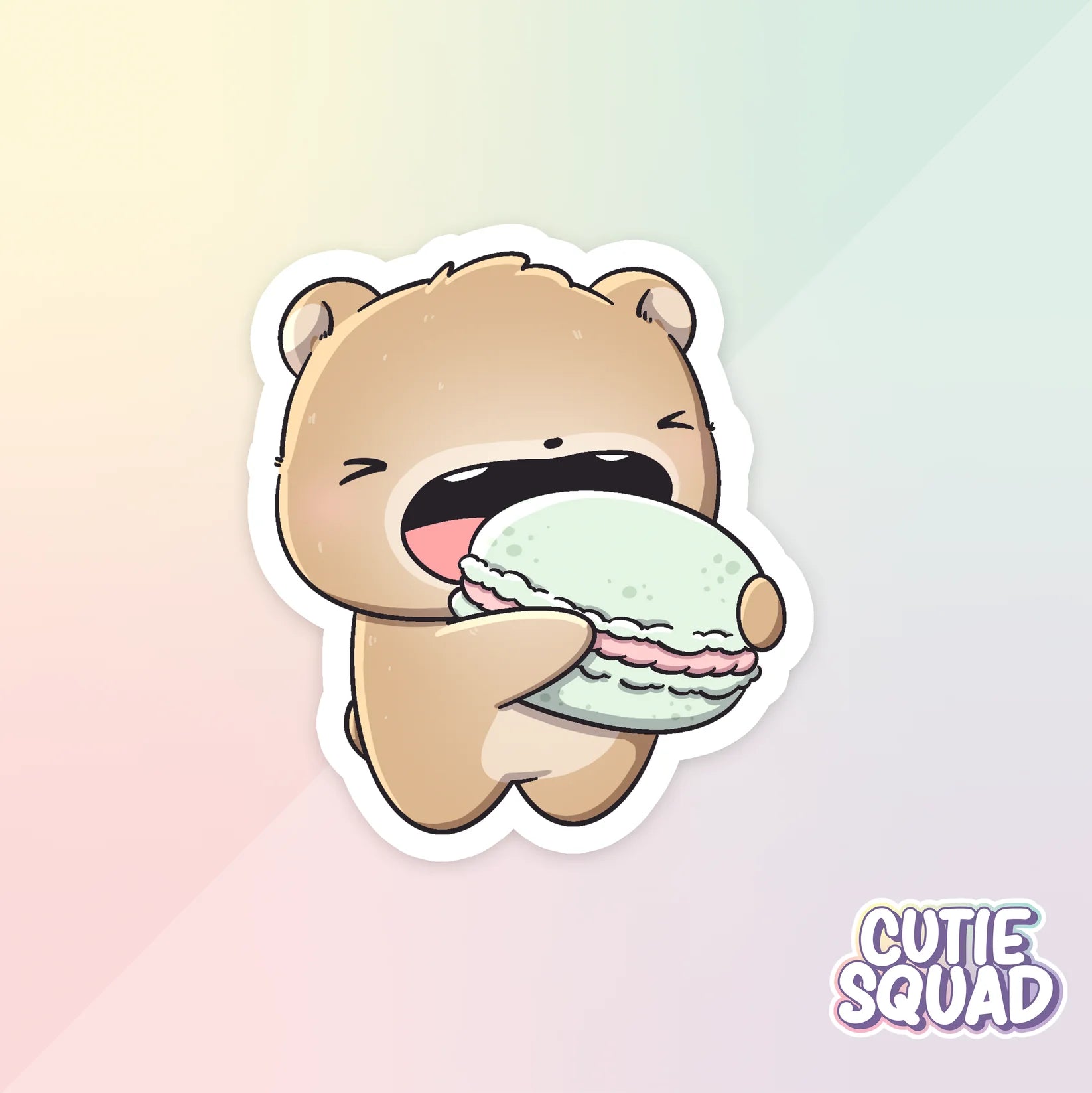 bear cafe sticker van cutiesquad met macaron