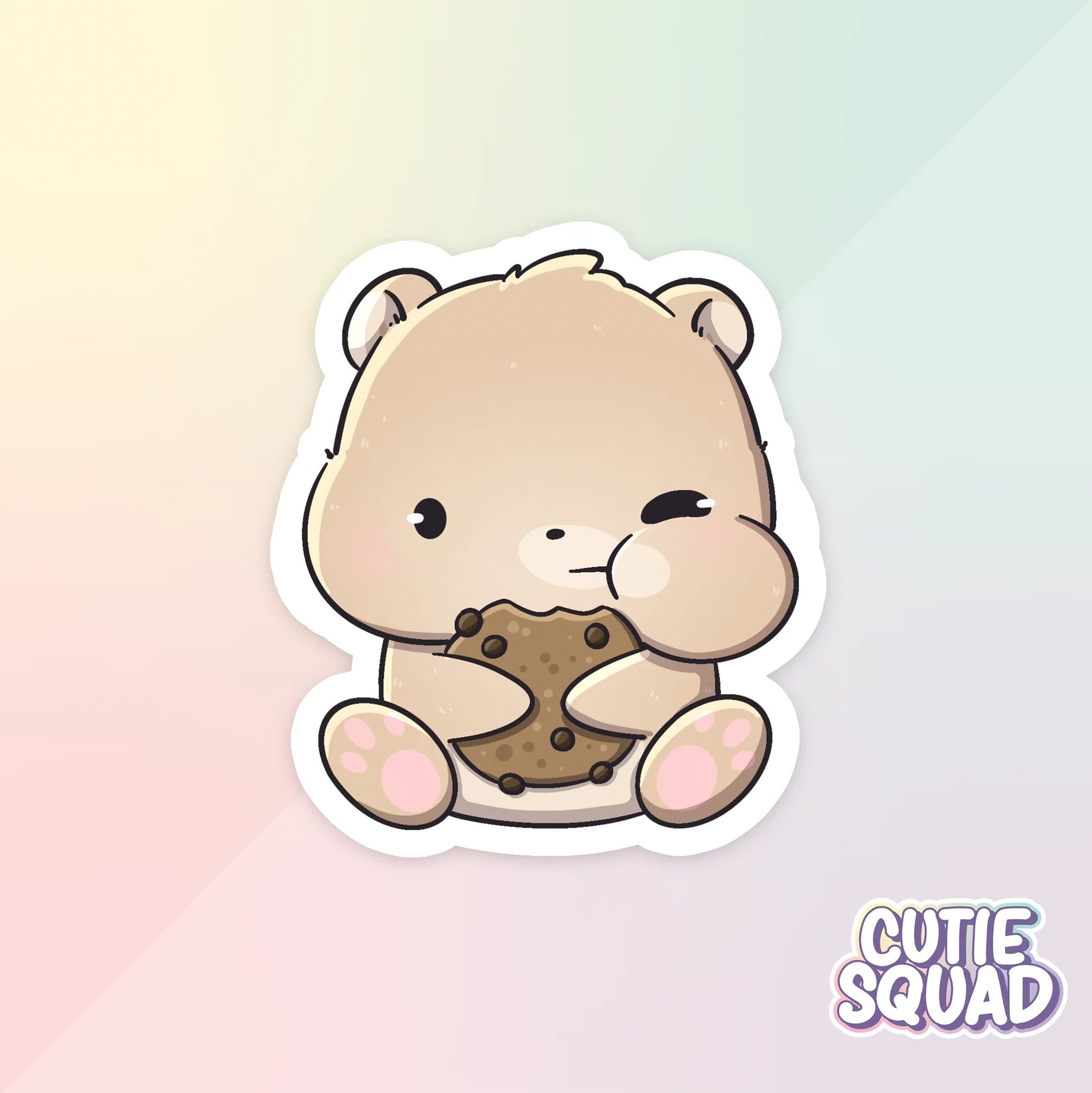 bear cafe sticker van cutiesquad met koekje