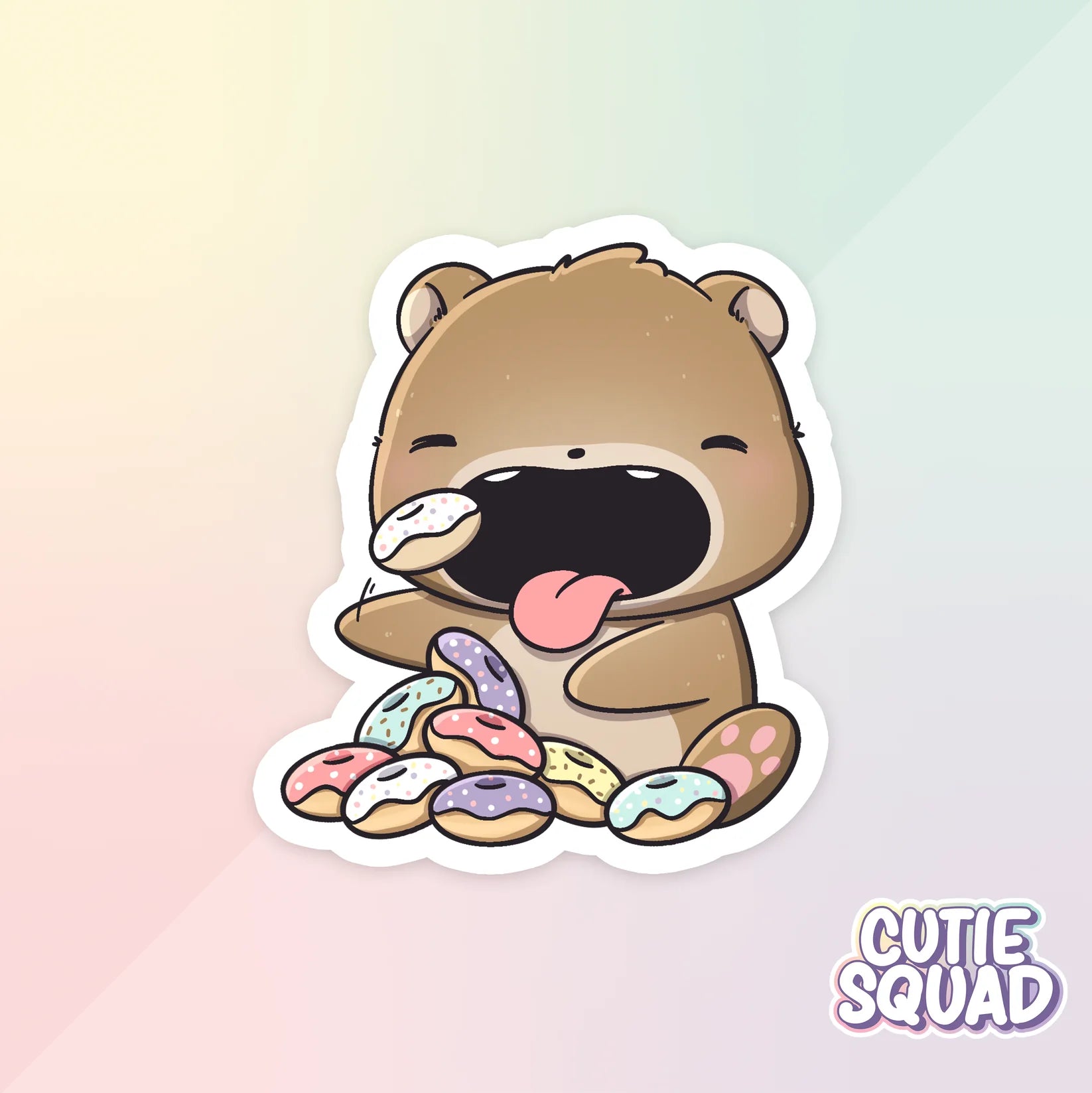 bear cafe sticker van cutiesquad met donuts
