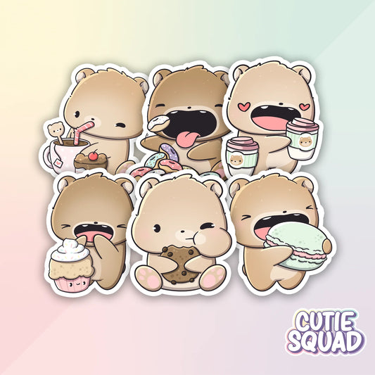 bear cafe complete stickerset van cutiesquad