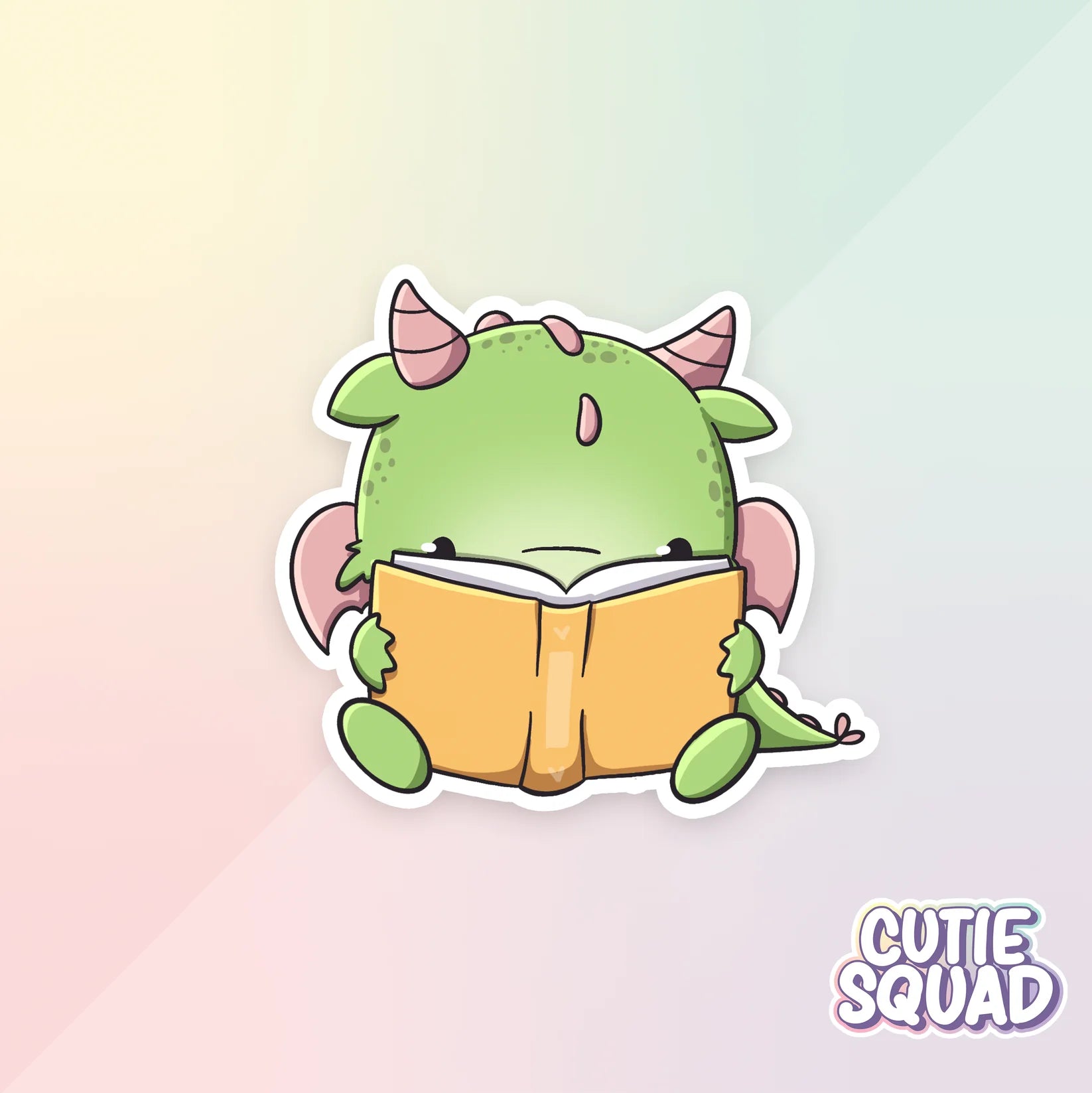 bookdragons sticker van cutiesquad boek lezend