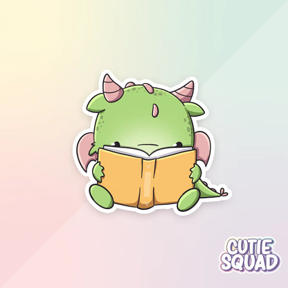 bookdragons sticker van cutiesquad boek lezend