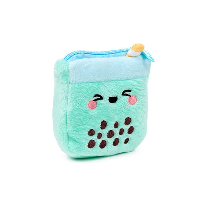 Bubble tea portemonneetje mint – frisse groene kleur in pluche uitvoering