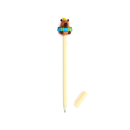 Relaxte capibara pen met zwemband – vrolijke en praktische schrijfwaren