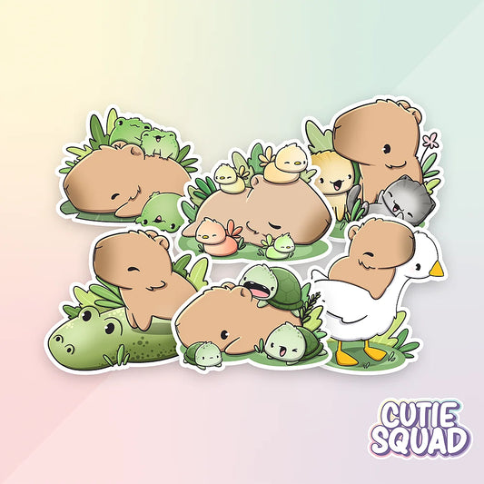 capybara friends complete stickerset van cutiesquad 