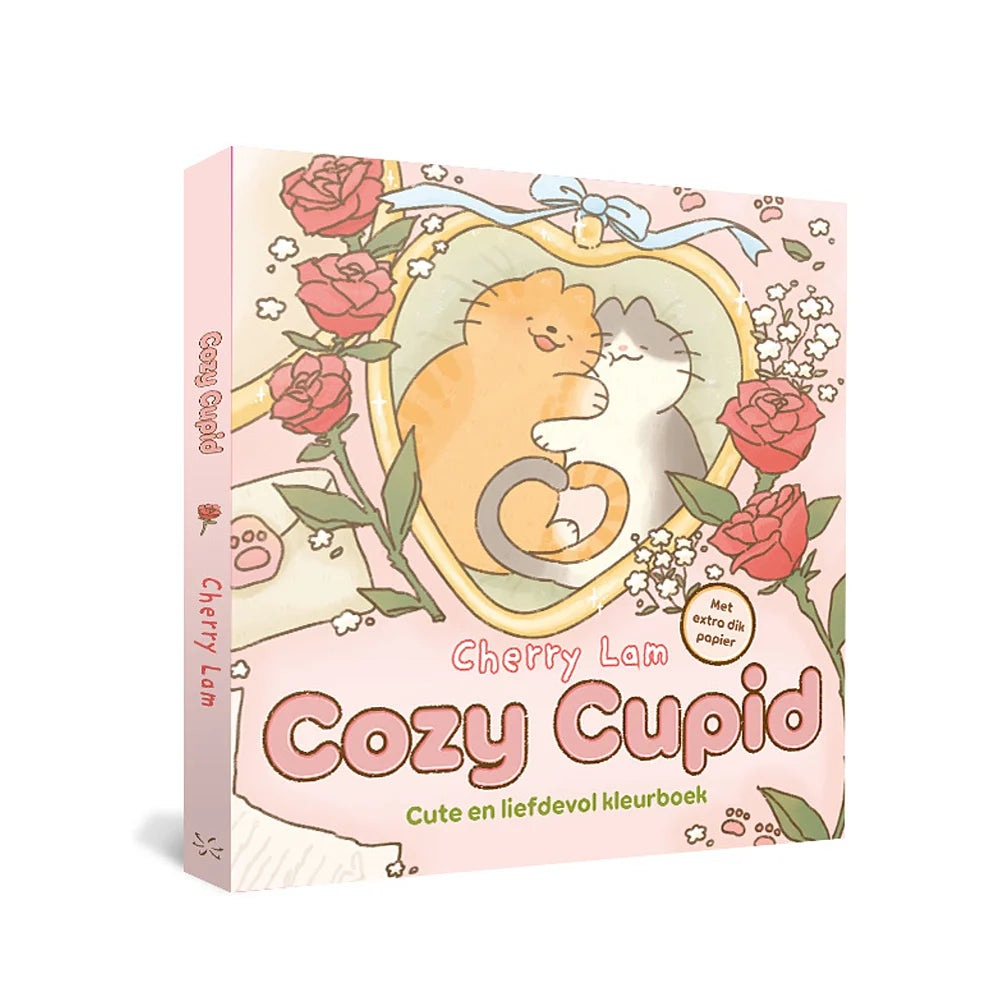 Cozy Cupid kleurboek van Cherry Lam – schattige kawaii illustraties, korte creatieve kleurmomenten voor kinderen